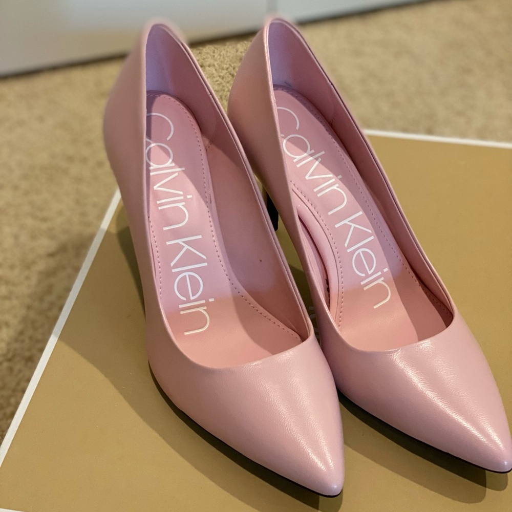 Calvin Klein Blush Pink Pointed-Toe Pumps